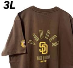新品 MLB サンディエゴ・パドレス Tシャツ ワッペン 刺繍 3L ブラウン
