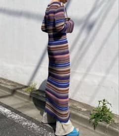 AMERI VINTAGE MULTI BORDER KNIT DRESS - メルカリ