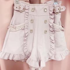 ♥LIZLISA♥ サスペンダー付ダブルビジューショートパンツのサムネイル