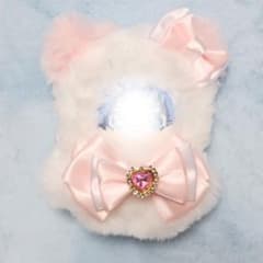 ♡ふわふわねこみみ着ぐるみ♡8cmぬい服 ピンク - メルカリ