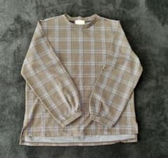 ALPHA CUBIC チェック トップス Lサイズ ブラウン系 千鳥格子のサムネイル