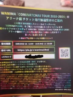 WANIMA　シリアルコードのサムネイル