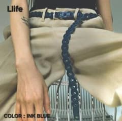 極美品☆Llife LEATHER CHAIN BELT INK BLUE - メルカリ