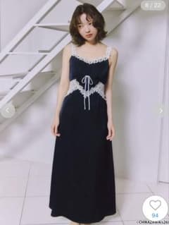 SNIDEL×近沢レース店】コラボレースキャミワンピース NVY 0サイズ