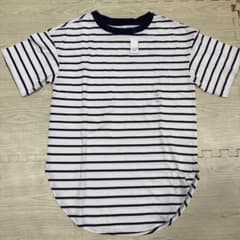 GAP ギャップ 半袖TシャツXS ホワイト ボーダー柄 ロング丈のサムネイル