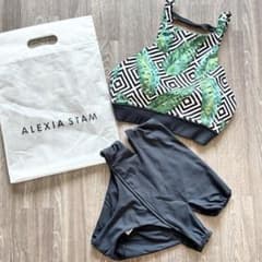 ALEXIA STAM ビキニ セパレート水着 リーフ柄 セット 上下 - メルカリ