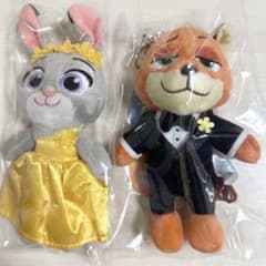 韓国限定】ズートピア2 ジュディとニックのぬいぐるみキーホルダー