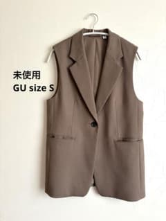 未使用 GU テーラードベスト ジレ ブラウン Sのサムネイル