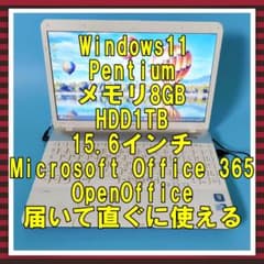 美品❣️特大容量1TB‼️メモリ8GB✨設定済みですぐ使える♪白ノート