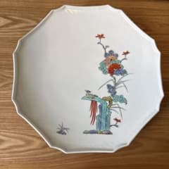 十二代 酒井田柿右衛門 錦菊鳳凰絵 八角形皿 - メルカリ