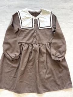 美品　H&M 千鳥格子柄 セーラー襟 ワンピース