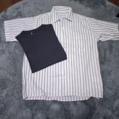 coen ストライプシャツ＆Tシャツ2枚セットのサムネイル