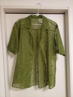 サルバム(sulvam)　刺繍シャツ　グリーン　Sサイズのサムネイル