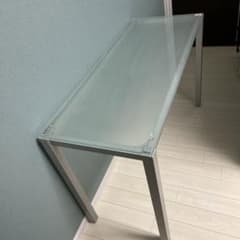 引き取り限定　ロアスガラス机　ガラステーブル　ホームオフィス　ゲーム用多機能