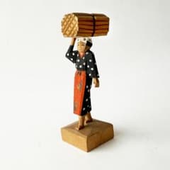 郷土玩具】伊豆大島 あんこ一刀彫人形 木っ端人形 民芸品 昭和レトロ