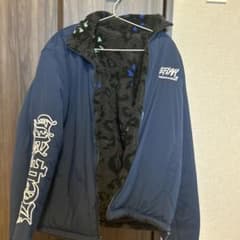 ネイビー フリースジャケット ロゴ入りのサムネイル