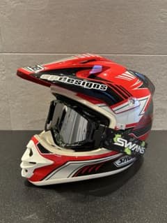 SHOEI オフロードヘルメット Mサイズ SWANSゴーグル付 SHOEI オフロードヘルメット Mサイズ SWANSゴーグル付 - メルカリ