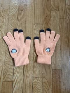 ハリネズミ刺繍 スマホ対応手袋 オレンジのサムネイル