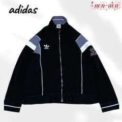 2168.アディダス/トラックジャケット【M】　ブラック/トレフォイルロゴ