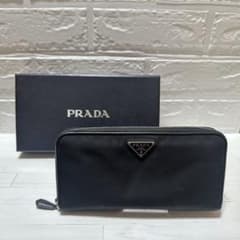 PRADA プラダ テスートナイロン ラウンドファスナー 長財布 ブラック 美品