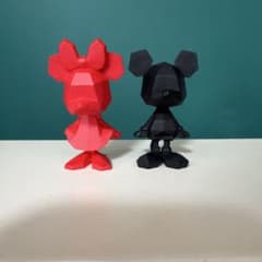ディズニー ミッキー ミニー ポリゴンフィギュア 2体セットのサムネイル