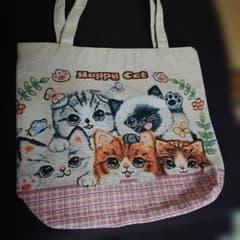 Happy Cat ゴブラン織り トートバッグのサムネイル