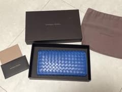 Bottega Veneta  長財布　ボッテガ・ヴェネタ ブルー　青　美品のサムネイル