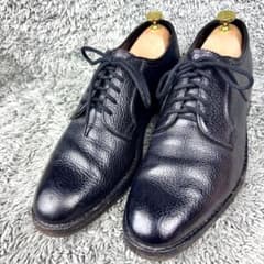 美品 ヴィンテージ フローシャイム プレーントゥ 黒 シボ革 革靴 ブラック 美品 ヴィンテージ フローシャイム プレーントゥ 黒 シボ革 革靴