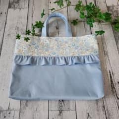 セット割引★リバティフリルのレッスンバックセット　くすみブルー セット割引☆リバティフリルのレッスンバックセット ブルー - メルカリ