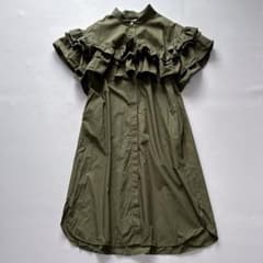 【人気定番】ヘレンチア HERENCIA たっぷりフリル　シャツワンピース 人気定番】ヘレンチア HERENCIA たっぷりフリル シャツワンピース