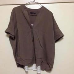 aquagarage バンドカラー スキッパーシャツ モカ Mサイズのサムネイル
