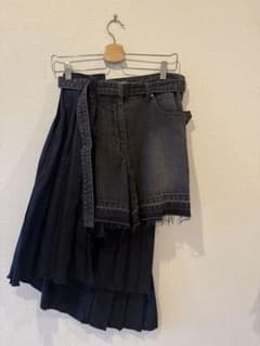sacai デニム ショートパンツ プリーツスカート ドッキングのサムネイル