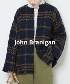 最終価格★John Branigan★春のウールのニットジャケット★ネイビー