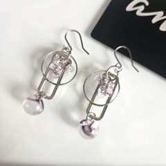 オリジナル染めビーズシルバーピアスのサムネイル