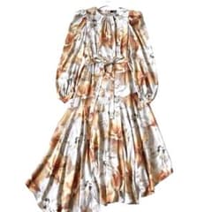 コルコバード サテンドレス 花柄サテン ワンピース 36 タグ付 上戸彩着用 コルコバード サテンドレス 花柄サテン ワンピース 36 タグ付 上戸彩