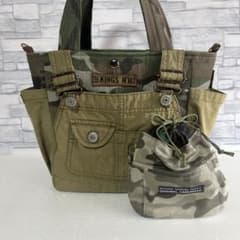 デニムリメイクトートバック＆巾着付きのサムネイル