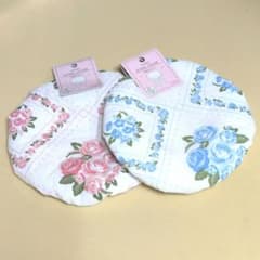 新品未使用　バラの花柄　スツールカバー　ピンク＆青　2枚セット