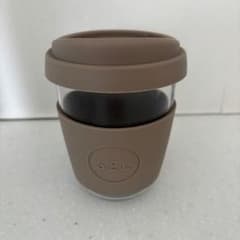 【廃棄予定　値下げ】SOL シリコンバンド付き ガラス製タンブラー ブラウンのサムネイル