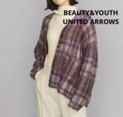 Thumbnail of BEAUTY&YOUTH チェック シャギーニット Vネック カーディガン