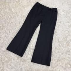 MICHEL KLEIN Center-Pressed Flare Pants, Black, Size 40 (L)