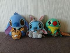 ディズニー スティッチ 非売品ぬいぐるみ 平成レトロ3点セットのサムネイル