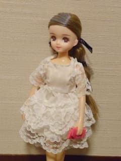 ドール服☆ハンドメイド　白　フリルミニワンピのサムネイル