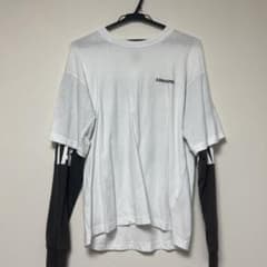 CONVERSE レイヤード風 長袖Tシャツ ホワイト ブラックのサムネイル