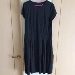 【くしゃみ様専用】Muji Labo 黒のひざ下丈ワンピースのサムネイル