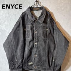 ENYCE エニーチェ　デニムジャケット ブラックデニム Y2K ロゴ刺繍　XL