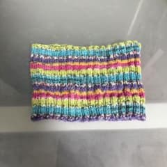 opal オパール毛糸で編んだヘアバンド　レインボー　ハンドメイド
