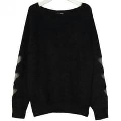 one spo♡新品♡フラッフィーハートニットワンピBKのサムネイル