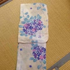 美品★白地に紫陽花 涼しげな浴衣！大人Mサイズのサムネイル