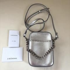 【J&M Davidson 】ミニペブルバッグ　ショルダーバッグ　シルバーのサムネイル