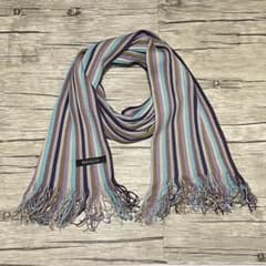 상태좋음 Knitting Inn 마츠이 니트 기술연구소 멀티 스트라이프 머플러 일본제